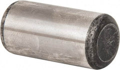 Made in USA - 1/2" Diam x 1" Pin Length Grade 8 Alloy Steel Standard Dowel Pin - Bright Finish, C 47-58 & C 60 (Surface) Hardness, 29,450 Lb (Single Shear), 58,900 Lb (Double Shear) Breaking Strength, 1 Beveled & 1 Rounded End - Eagle Tool & Supply