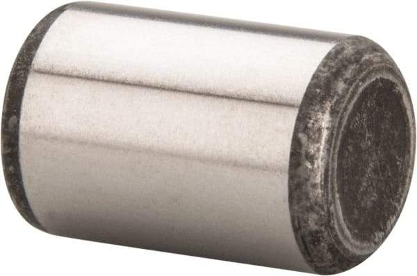 Made in USA - 1/2" Diam x 3/4" Pin Length Grade 8 Alloy Steel Standard Dowel Pin - Bright Finish, C 47-58 & C 60 (Surface) Hardness, 29,450 Lb (Single Shear), 58,900 Lb (Double Shear) Breaking Strength, 1 Beveled & 1 Rounded End - Eagle Tool & Supply