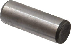 Made in USA - 5/8" Diam x 1-3/4" Pin Length Grade 8 Alloy Steel Standard Dowel Pin - Bright Finish, C 47-58 & C 60 (Surface) Hardness, 46,000 Lb (Single Shear), 92,000 Lb (Double Shear) Breaking Strength, 1 Beveled & 1 Rounded End - Eagle Tool & Supply