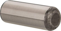 Made in USA - 3/4" Diam x 2" Pin Length Grade 8 Alloy Steel Standard Dowel Pin - Bright Finish, C 47-58 & C 60 (Surface) Hardness, 132,400 Lb (Double Shear), 66,200 Lb (Single Shear) Breaking Strength, 1 Beveled & 1 Rounded End - Eagle Tool & Supply