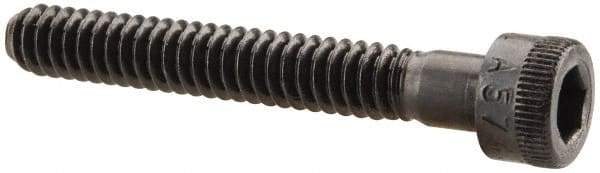 Made in USA - #10-24 UNC Hex Socket Drive, Socket Cap Screw - Alloy Steel, Black Oxide Finish, Partially Threaded, 1-3/8" Length Under Head - Eagle Tool & Supply