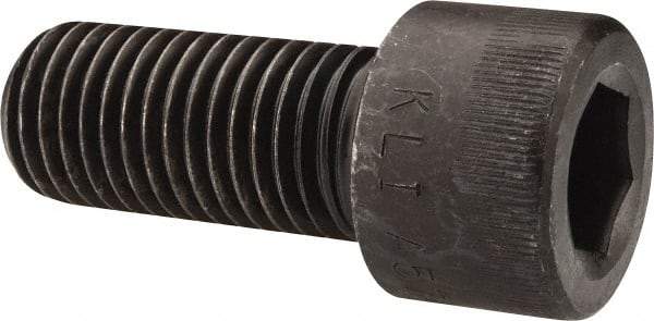 Made in USA - 1-8 UNC Hex Socket Drive, Socket Cap Screw - Alloy Steel, Black Oxide Finish, Fully Threaded, 2-1/4" Length Under Head - Eagle Tool & Supply