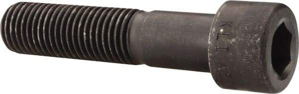 Made in USA - 1-8 UNC Hex Socket Drive, Socket Cap Screw - Alloy Steel, Black Oxide Finish, Partially Threaded, 4-1/2" Length Under Head - Eagle Tool & Supply