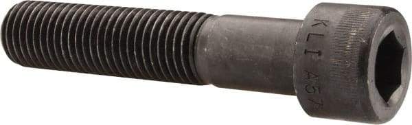 Made in USA - 1-8 UNC Hex Socket Drive, Socket Cap Screw - Alloy Steel, Black Oxide Finish, Partially Threaded, 5" Length Under Head - Eagle Tool & Supply