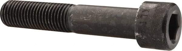 Made in USA - 1-8 UNC Hex Socket Drive, Socket Cap Screw - Alloy Steel, Black Oxide Finish, Partially Threaded, 5-1/2" Length Under Head - Eagle Tool & Supply