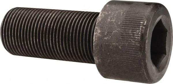 Made in USA - 1-14 UNF Hex Socket Drive, Socket Cap Screw - Alloy Steel, Black Oxide Finish, Fully Threaded, 2-1/4" Length Under Head - Eagle Tool & Supply