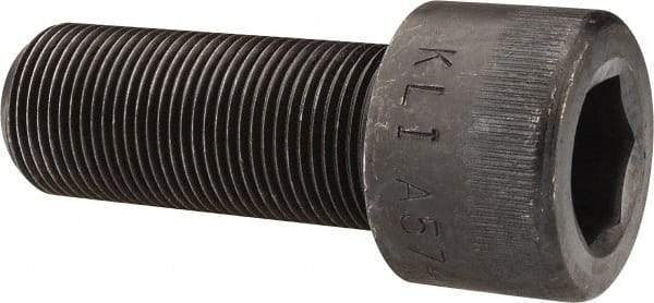 Made in USA - 1-14 UNF Hex Socket Drive, Socket Cap Screw - Alloy Steel, Black Oxide Finish, Fully Threaded, 2-1/2" Length Under Head - Eagle Tool & Supply