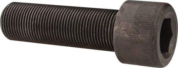Made in USA - 1-14 UNF Hex Socket Drive, Socket Cap Screw - Alloy Steel, Black Oxide Finish, Fully Threaded, 3-1/4" Length Under Head - Eagle Tool & Supply