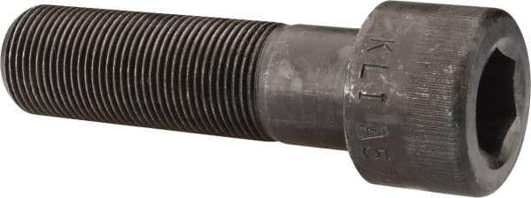Made in USA - 1-14 UNF Hex Socket Drive, Socket Cap Screw - Alloy Steel, Black Oxide Finish, Partially Threaded, 3-1/2" Length Under Head - Eagle Tool & Supply