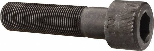 Made in USA - 1-14 UNF Hex Socket Drive, Socket Cap Screw - Alloy Steel, Black Oxide Finish, Partially Threaded, 4" Length Under Head - Eagle Tool & Supply
