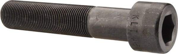 Made in USA - 1-14 UNF Hex Socket Drive, Socket Cap Screw - Alloy Steel, Black Oxide Finish, Partially Threaded, 5" Length Under Head - Eagle Tool & Supply