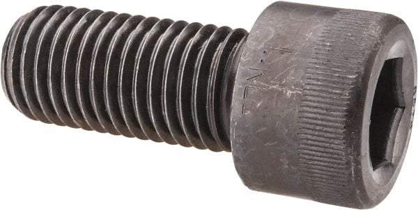 Made in USA - 1-1/8 - 7 UNC Hex Socket Drive, Socket Cap Screw - Alloy Steel, Black Oxide Finish, Fully Threaded, 2-1/2" Length Under Head - Eagle Tool & Supply