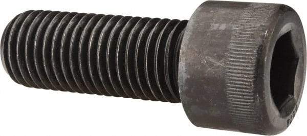 Made in USA - 1-1/8 - 7 UNC Hex Socket Drive, Socket Cap Screw - Alloy Steel, Black Oxide Finish, Fully Threaded, 3" Length Under Head - Eagle Tool & Supply