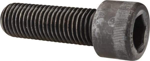 Made in USA - 1-1/8 - 7 UNC Hex Socket Drive, Socket Cap Screw - Alloy Steel, Black Oxide Finish, Fully Threaded, 3-1/2" Length Under Head - Eagle Tool & Supply