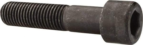 Made in USA - 1-1/8 - 7 UNC Hex Socket Drive, Socket Cap Screw - Alloy Steel, Black Oxide Finish, Partially Threaded, 5" Length Under Head - Eagle Tool & Supply