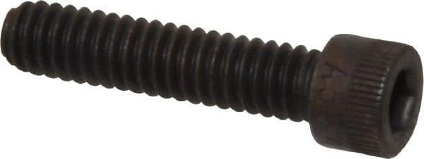 Made in USA - 1/4-20 UNC Hex Socket Drive, Socket Cap Screw - Alloy Steel, Black Oxide Finish, Fully Threaded, 1-1/8" Length Under Head - Eagle Tool & Supply