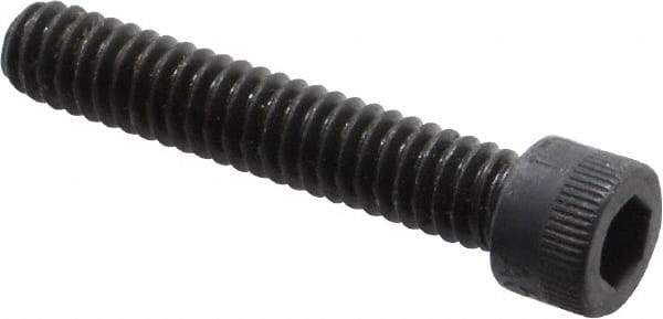 Made in USA - 1/4-20 UNC Hex Socket Drive, Socket Cap Screw - Alloy Steel, Black Oxide Finish, Partially Threaded, 1-3/8" Length Under Head - Eagle Tool & Supply