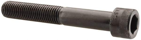 Made in USA - 7/8-9 UNC Hex Socket Drive, Socket Cap Screw - Alloy Steel, Black Oxide Finish, Partially Threaded, 6" Length Under Head - Eagle Tool & Supply