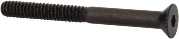 Made in USA - #10-24 UNC Hex Socket Drive, 82° Flat Screw - Alloy Steel, Black Oxide Finish, Partially Threaded, 2" OAL - Eagle Tool & Supply