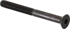 Made in USA - #10-32 UNF Hex Socket Drive, 82° Flat Screw - Alloy Steel, Black Oxide Finish, Partially Threaded, 2" OAL - Eagle Tool & Supply