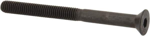 Made in USA - #10-32 UNF Hex Socket Drive, 82° Flat Screw - Alloy Steel, Black Oxide Finish, Partially Threaded, 2-1/4" OAL - Eagle Tool & Supply