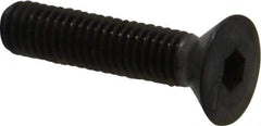 Made in USA - #10-32 UNF Hex Socket Drive, 82° Flat Screw - Alloy Steel, Black Oxide Finish, Fully Threaded, 7/8" OAL - Eagle Tool & Supply