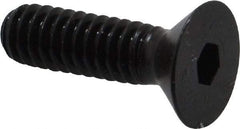 Made in USA - 1/4-20 UNC Hex Socket Drive, 82° Flat Screw - Alloy Steel, Black Oxide Finish, Fully Threaded, 7/8" OAL - Eagle Tool & Supply