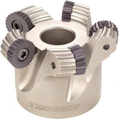 Iscar - 100mm Cut Diam, 8mm Max Depth, 32mm Arbor Hole, 7 Inserts, RC.. Insert Style, Indexable Copy Face Mill - FRW Cutter Style, 50mm High, Series MillShred - Eagle Tool & Supply