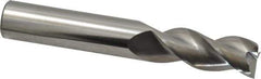 SGS - 1/2", 1-1/4" LOC, 1/2" Shank Diam, 3-1/4" OAL, 3 Flute, Solid Carbide Square End Mill - Single End, Uncoated, Spiral Flute, 38° Helix, Right Hand Cut, Right Hand Flute, Series 43 - Eagle Tool & Supply