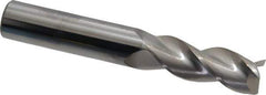 SGS - 1/2", 1-1/4" LOC, 1/2" Shank Diam, 3-1/4" OAL, 3 Flute, Solid Carbide Square End Mill - Single End, TiB2 Finish, Spiral Flute, 38° Helix, Right Hand Cut, Right Hand Flute, Series 43 - Eagle Tool & Supply