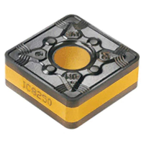 Iscar - SNMG866 NR Grade IC9350 Carbide Turning Insert - TiCN/Al2O3/TiN Finish, 90° Square, 1" Inscr Circle, 3/8" Thick, 3/32" Corner Radius - Eagle Tool & Supply