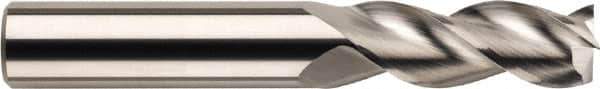SGS - 1/2", 5/8" LOC, 1/2" Shank Diam, 4" OAL, 3 Flute, Solid Carbide Square End Mill - Single End, TiB2 Finish, Spiral Flute, 38° Helix, Centercutting, Right Hand Cut, Right Hand Flute, Series 43L - Eagle Tool & Supply