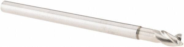 SGS - 1/4", 3/8" LOC, 1/4" Shank Diam, 4" OAL, 3 Flute, Solid Carbide Square End Mill - Single End, TiB2 Finish, Spiral Flute, 38° Helix, Centercutting, Right Hand Cut, Right Hand Flute, Series 43L - Eagle Tool & Supply