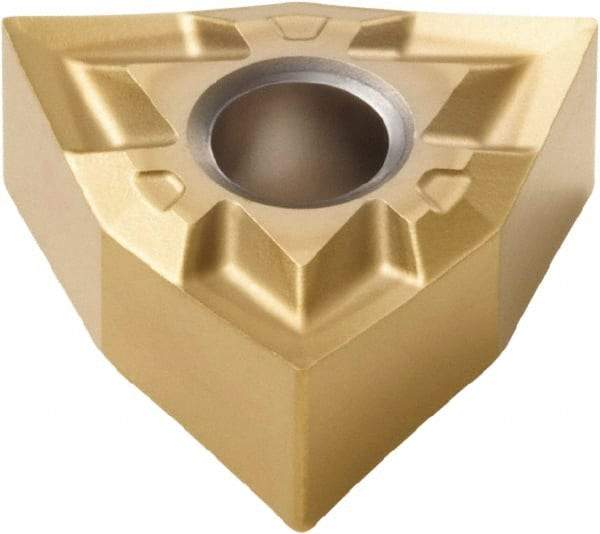 Seco - WNGP430 MF1 Grade TS2000 Carbide Turning Insert - TiAlN/TiN Finish, 80° Trigon, 1/2" Inscr Circle, 3/16" Thick, 0.0039" Corner Radius - Eagle Tool & Supply