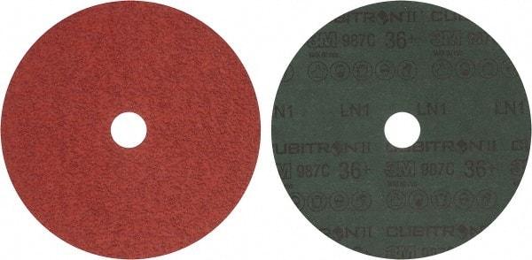 3M - 7" Diam 7/8" Hole 36 Grit Fiber Disc - Very Coarse Grade, Ceramic, 8,600 Max RPM, Series 987C - Eagle Tool & Supply