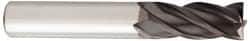 OSG - 9/16" Diam, 1-1/8" LOC, 4 Flute Solid Carbide Ball End Mill - TiAlN Finish, Single End, 3-1/2" OAL, 9/16" Shank Diam, Spiral Flute - Eagle Tool & Supply
