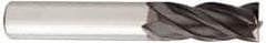 OSG - 7mm Diam, 19mm LOC, 4 Flute Solid Carbide Ball End Mill - TiAlN Finish, Single End, 64mm OAL, 8mm Shank Diam, Spiral Flute - Eagle Tool & Supply