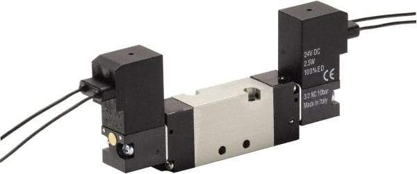 ARO/Ingersoll-Rand - Solenoid Actuator, Spring Return, 2 Position, Body Ported Solenoid Air Valve - 120 VAC Input, 1/4 CV, 4 Way, 115 psi, 122° Max Temp - Eagle Tool & Supply