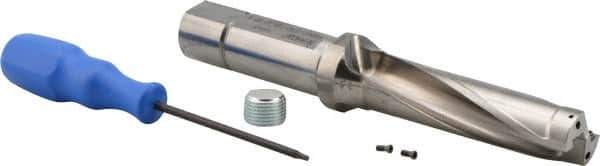 Iscar - 3-3/4" Max Drill Depth, 4xD, 0.937" Diam, Indexable Insert Drill - 1" Shank Diam, Whistle Notch Shank - Eagle Tool & Supply