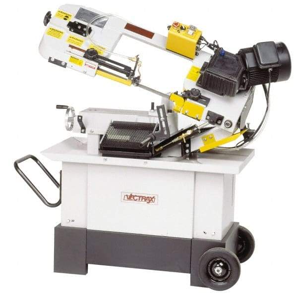 Vectrax - 7 x 10-1/2" Manual Combo Horizontal & Vertical Bandsaw - 1 Phase, 45° Vise Angle of Rotation, 1 hp, 240 Volts, Geared Head Drive - Eagle Tool & Supply