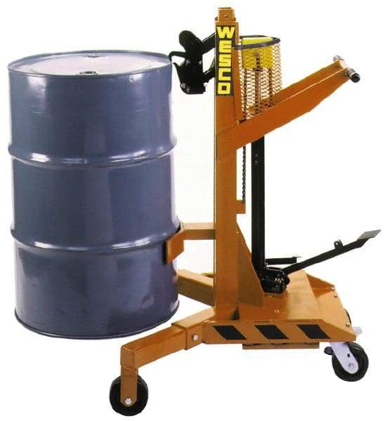 Wesco Industrial Products - 1,100 Lb Load Capacity, 55 Gal Drum Transporter - For 55 Gal Drums - Eagle Tool & Supply