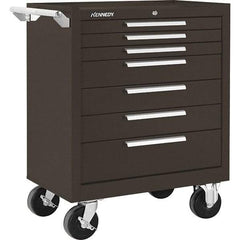 Kennedy - 7 Drawer 1,400 Lb Capacity Steel Tool Roller Cabinet - 27" Wide x 35" High x 18" Deep, Ball Bearing Drawer Slides, Brown - Eagle Tool & Supply
