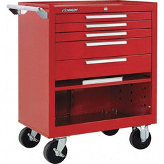 Kennedy - 5 Drawer 1,400 Lb Capacity Steel Tool Roller Cabinet - 29" Wide x 35" High x 20" Deep, Red - Eagle Tool & Supply