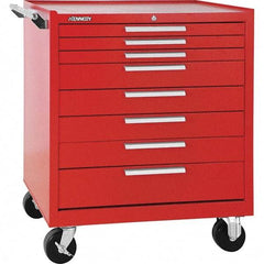 Kennedy - 8 Drawer 1,400 Lb Capacity Steel Tool Roller Cabinet - 34" Wide x 40" High x 20" Deep, Red - Eagle Tool & Supply