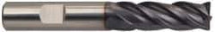 Guhring - 7/16", 4 Flute, Single End, Solid Carbide, 0.031" Corner Radius End Mill - 2-3/4" OAL, 35/38° Helix, Right Hand Flute, 1-1/4" LOC, Right Hand Cut - Eagle Tool & Supply