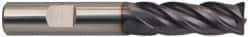 Guhring - 10mm, 22mm LOC, 10mm Shank Diam, 72mm OAL, 4 Flute, Solid Carbide Square End Mill - Single End, FIREX Finish, Spiral Flute, 35/38° Helix, Centercutting, Right Hand Cut, Right Hand Flute, Series 3736 - Eagle Tool & Supply