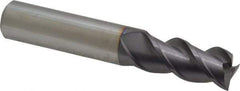 Guhring - 1/2", 1" LOC, 1/2" Shank Diam, 3" OAL, 3 Flute, Solid Carbide Square End Mill - Single End, FIREX Finish, Spiral Flute, 45° Helix, Centercutting, Right Hand Cut, Right Hand Flute, Series 3173 - Eagle Tool & Supply