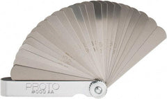 Proto - 25 Piece, 0.0015 to 0.04" Thick, Parallel Feeler Gage Set - 3-1/16" Leaf Length, 1/2" Wide, Steel - Eagle Tool & Supply