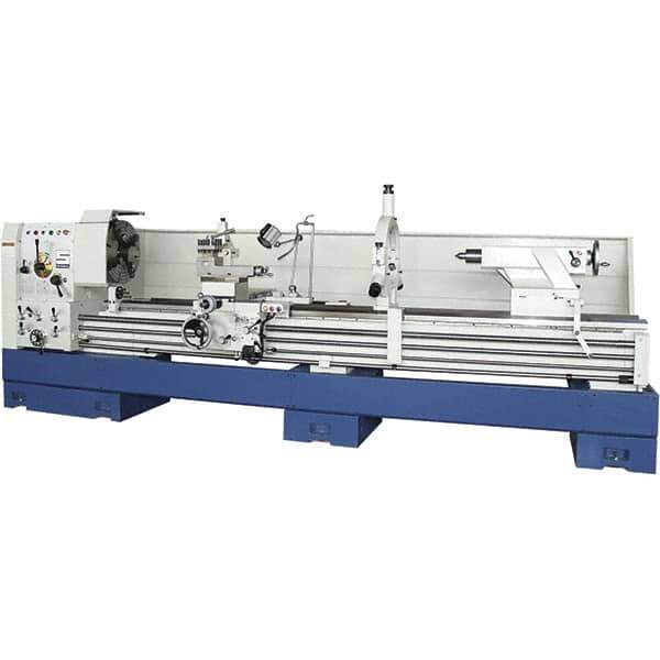 Summit - 30" Swing, 80" Between Centers, 120 Volt, Triple Phase Toolroom Lathe - 5MT Taper, 15 hp, 11 to 700 RPM, 9-1/8" Bore Diam, 58" Deep x 66" High x 164" Long - Eagle Tool & Supply