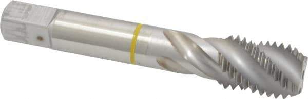 Guhring - 3/4-10 UNC 4 Flute 2B Modified Bottoming Spiral Flute Tap - Cobalt, Bright Finish, 4-1/4" OAL, Right Hand Flute, Right Hand Thread, Series 3904 - Eagle Tool & Supply